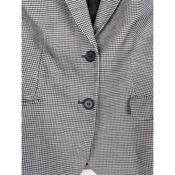 Talbots Houndstooth Blazer 2 Buttons Career Office Business Jacket Size 8 Petite - Picture 3 of 11